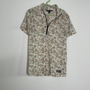 Kerrits Kids Shirt with Leaf Pattern - Brown and Green